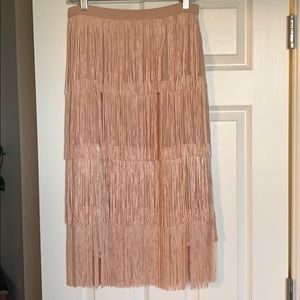 Anthropologie fringe midi skirt by Maeve.